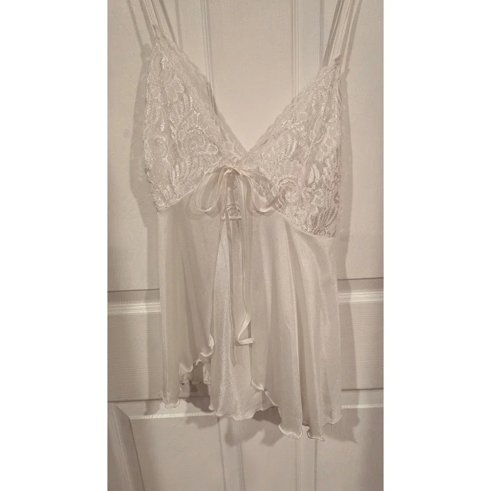 Delicates Babydoll Lingerie Set‎ 1X White Lace Ribbon Vintage Angelcore Coquette